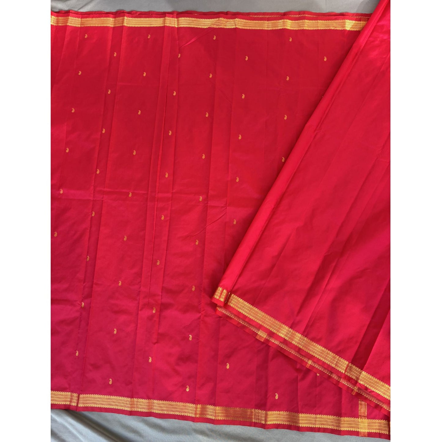 Red Kanjeevaram ethnic motif Silk Saree