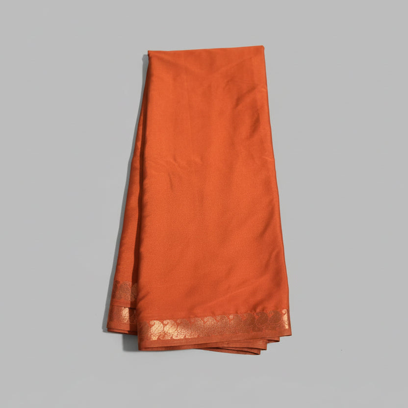 Orange Crepe Silk Saree