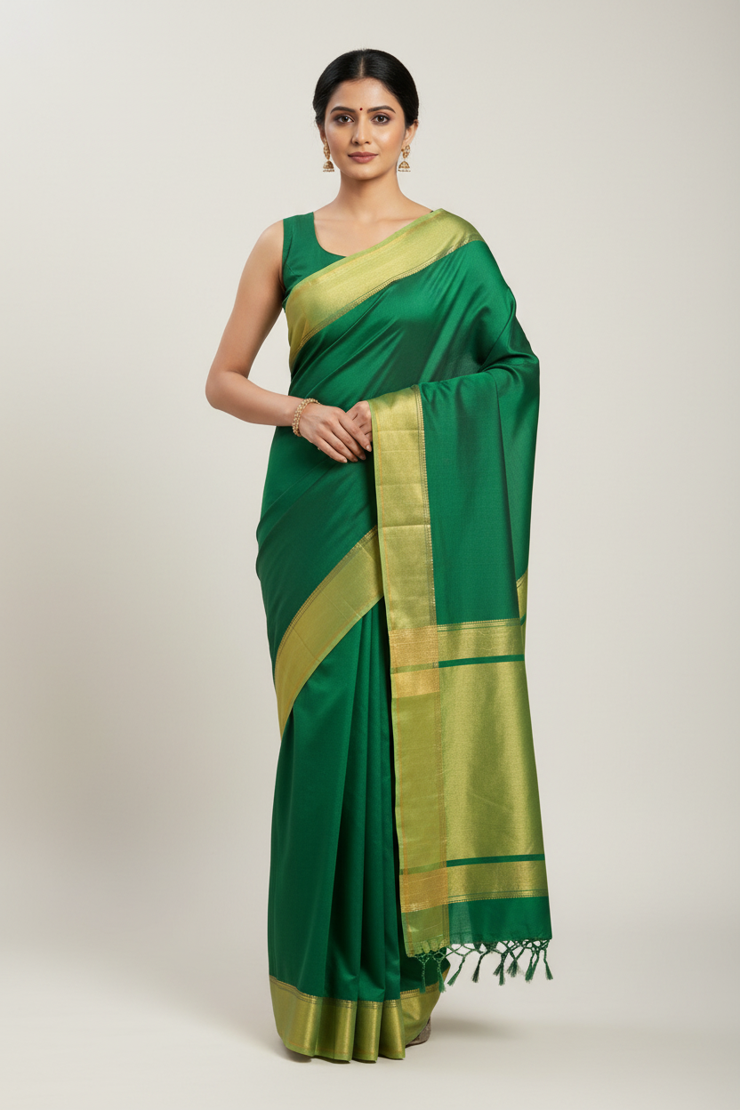 Green Semi Silk Saree