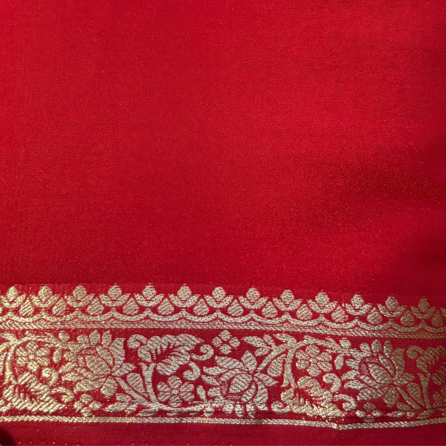 Tomato Red Crepe Silk Saree