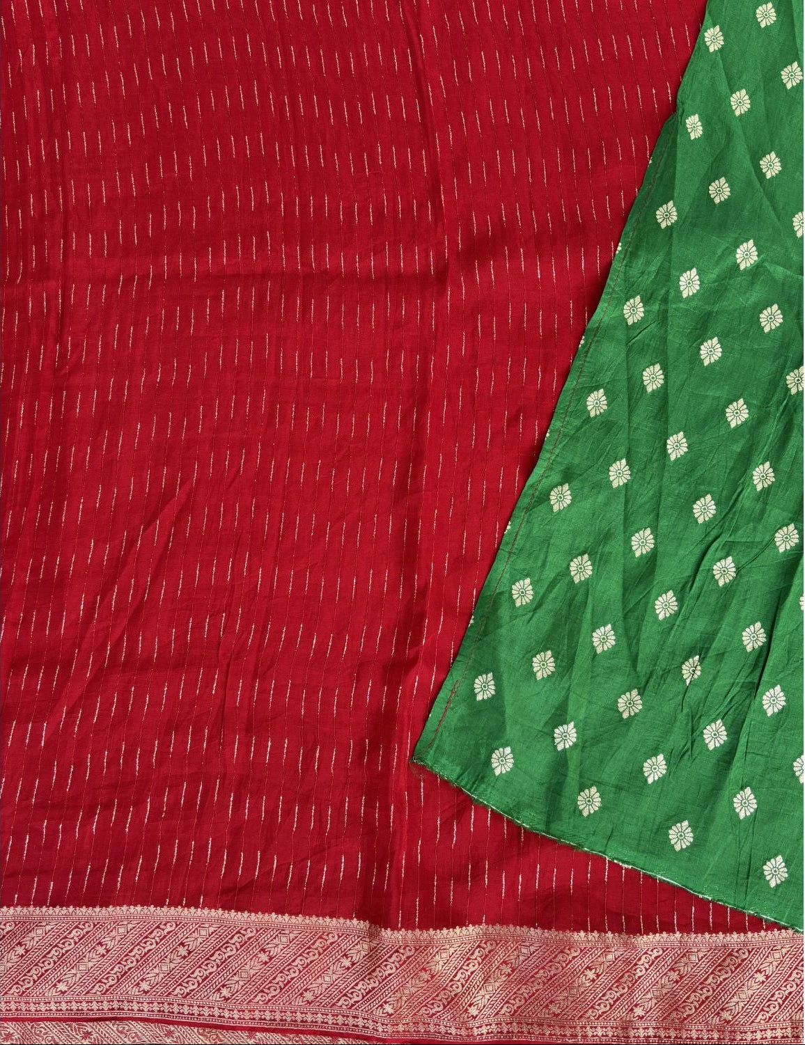Maroon Benarasi Crepe Silk Saree