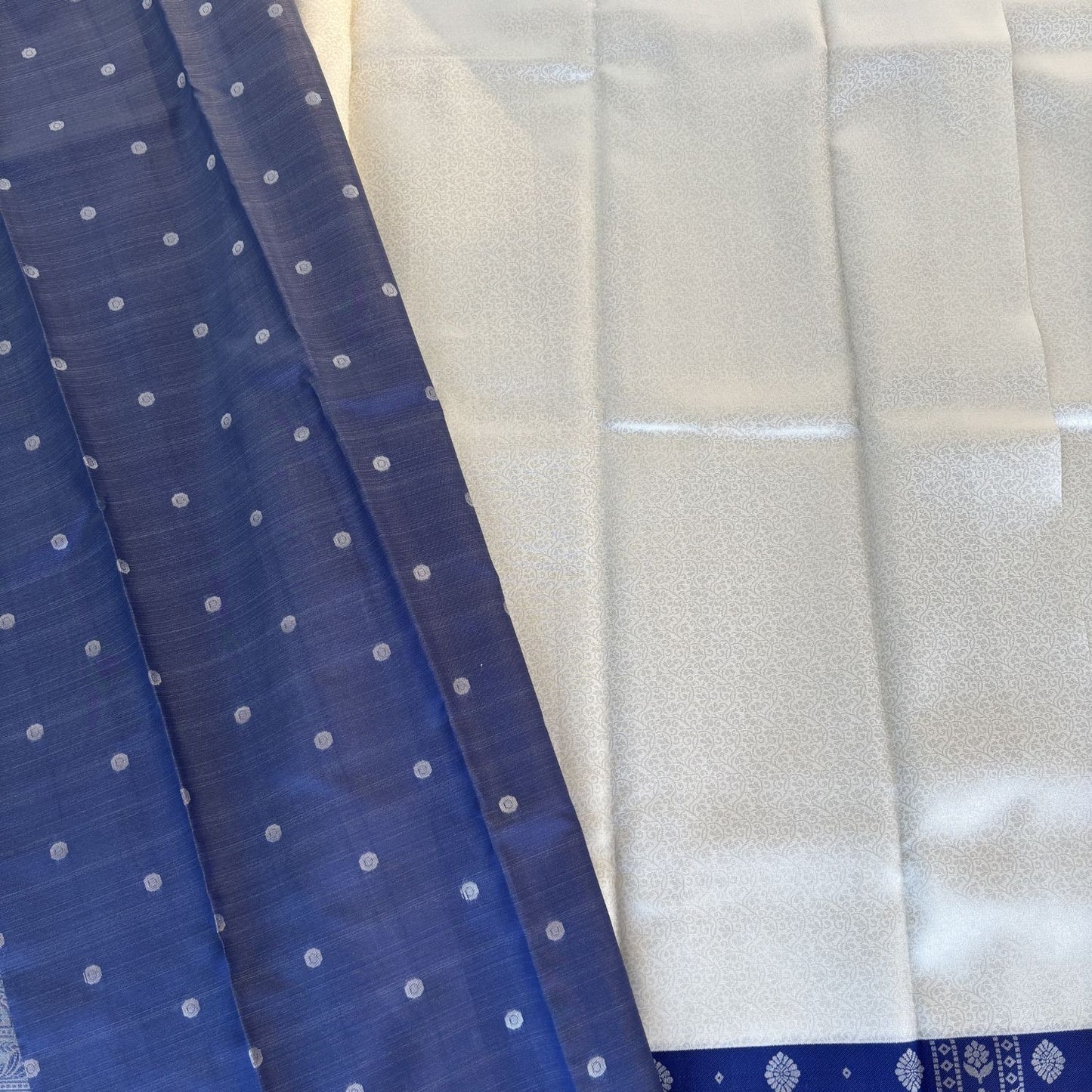 Ivory Kanjeevaram Silk Saree