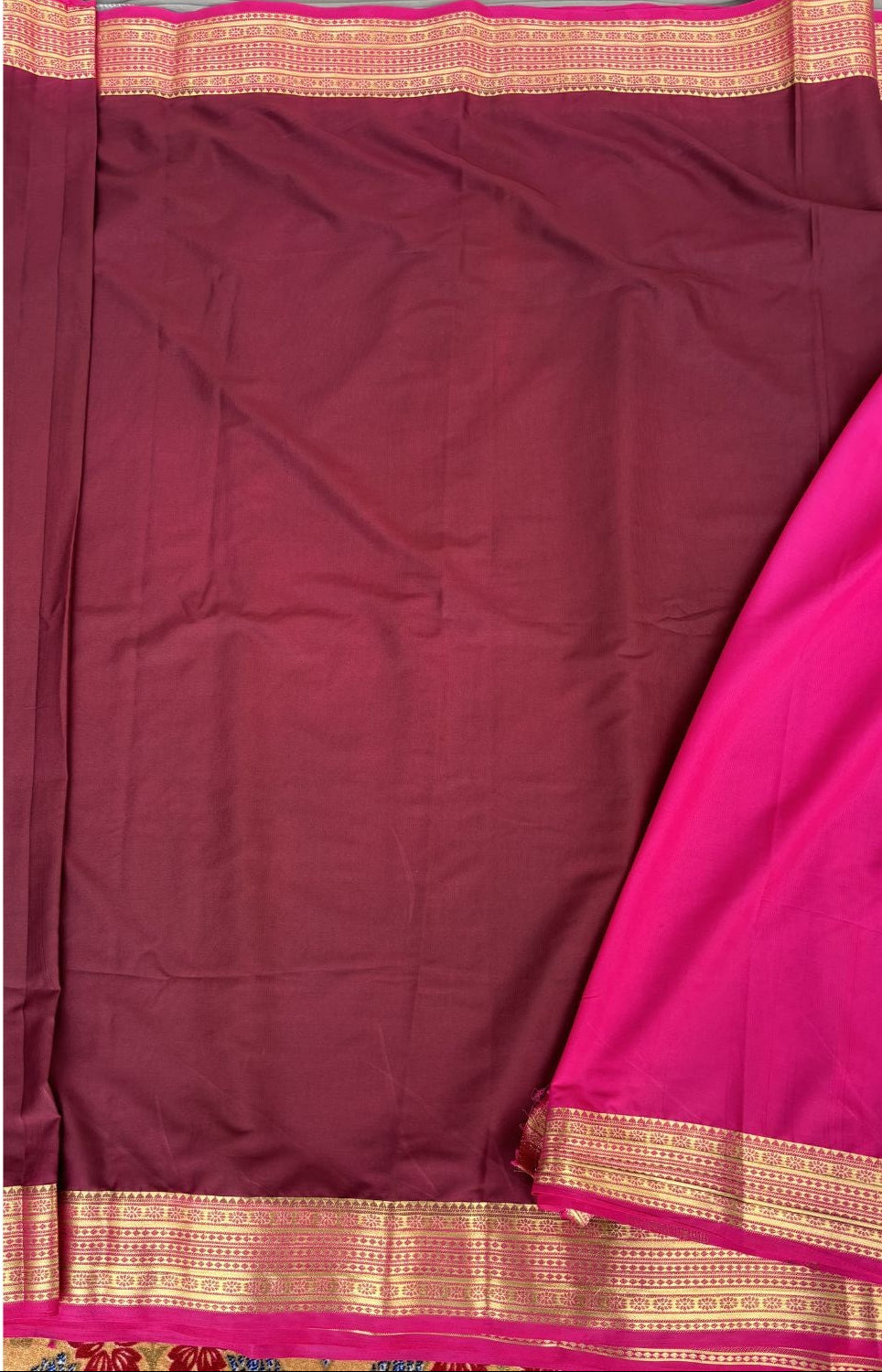 Maroon Mysore Silk Saree