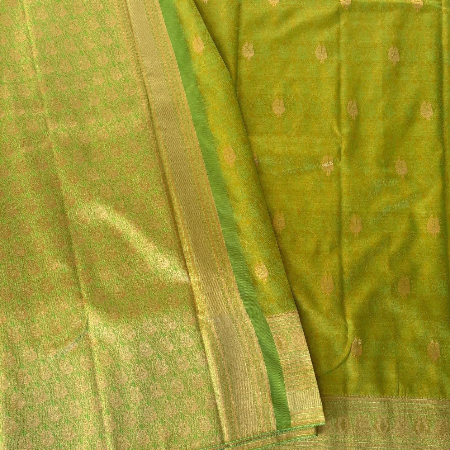 Green bird motif Silk Saree