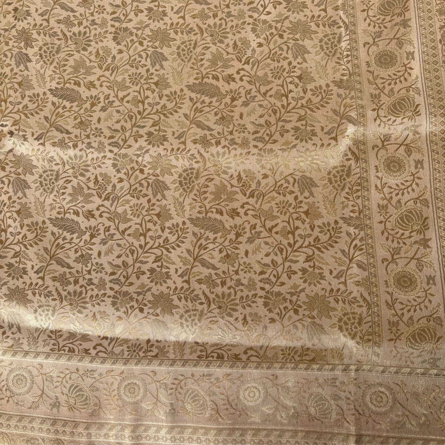 Off White -Cream Colour benarasi soft silk saree
