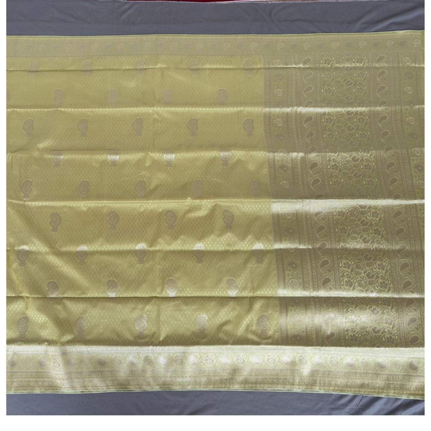 Light Yellow Ethnic Motif Soft Silk Saree