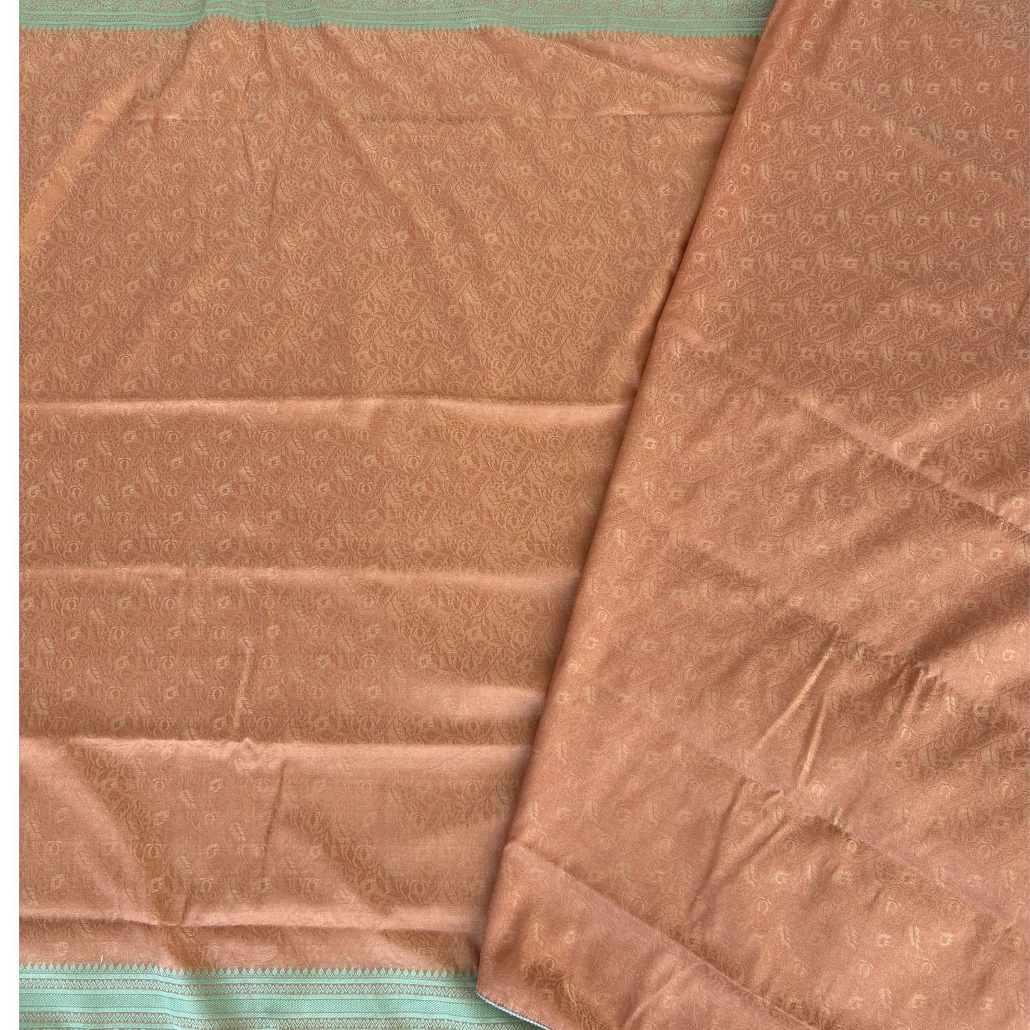 Onion Brown and Pista Green floral jal Soft Silk Saree