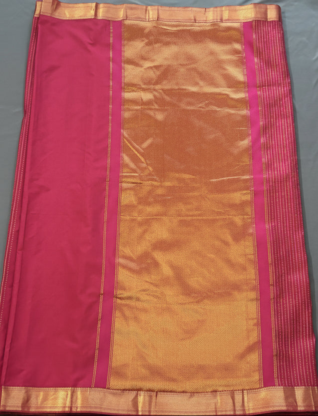 Pink Kanjeevaram ethnic motif Raw Silk Saree