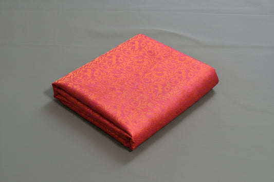 pink orange floral jal Soft Silk Saree