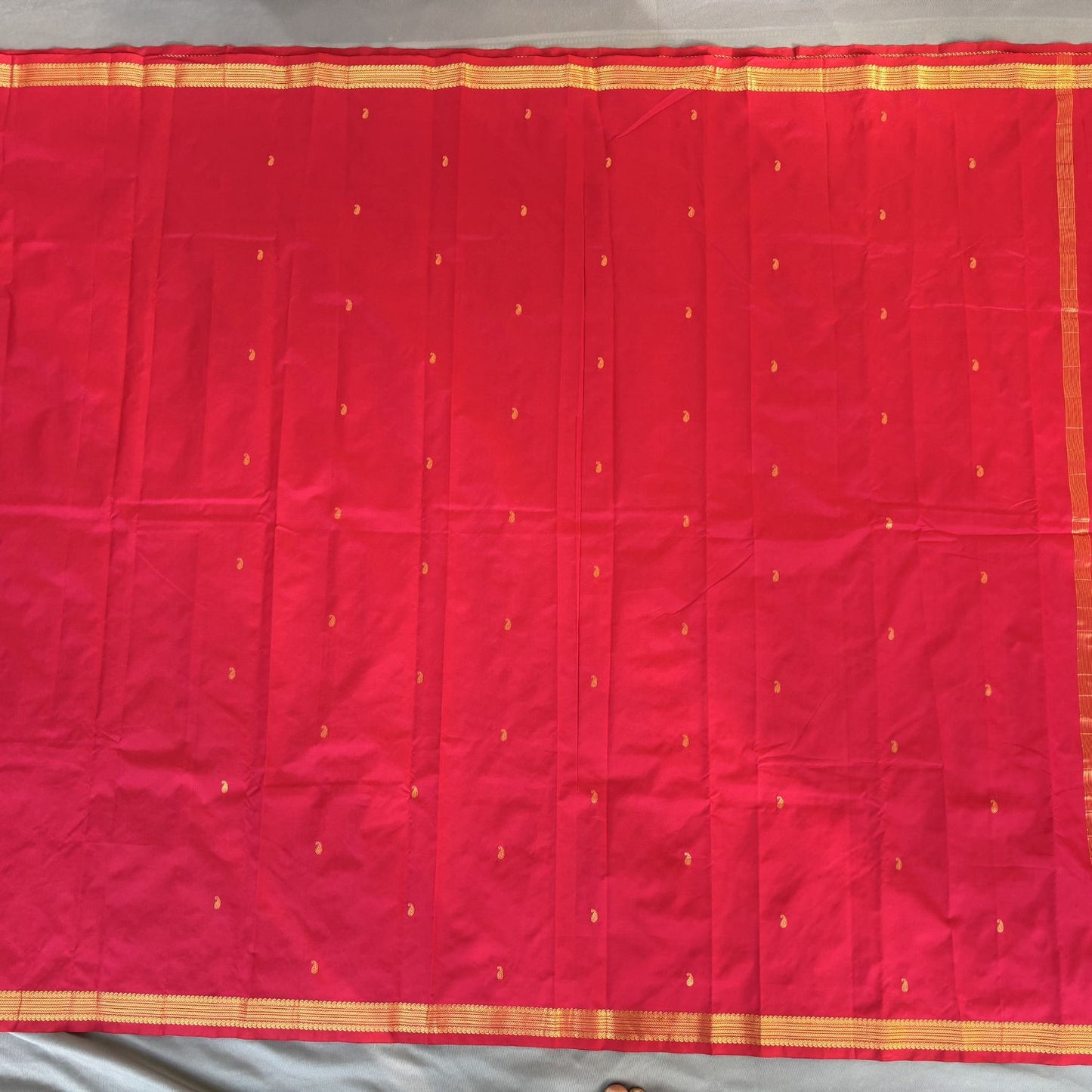 Red Kanjeevaram ethnic motif Silk Saree
