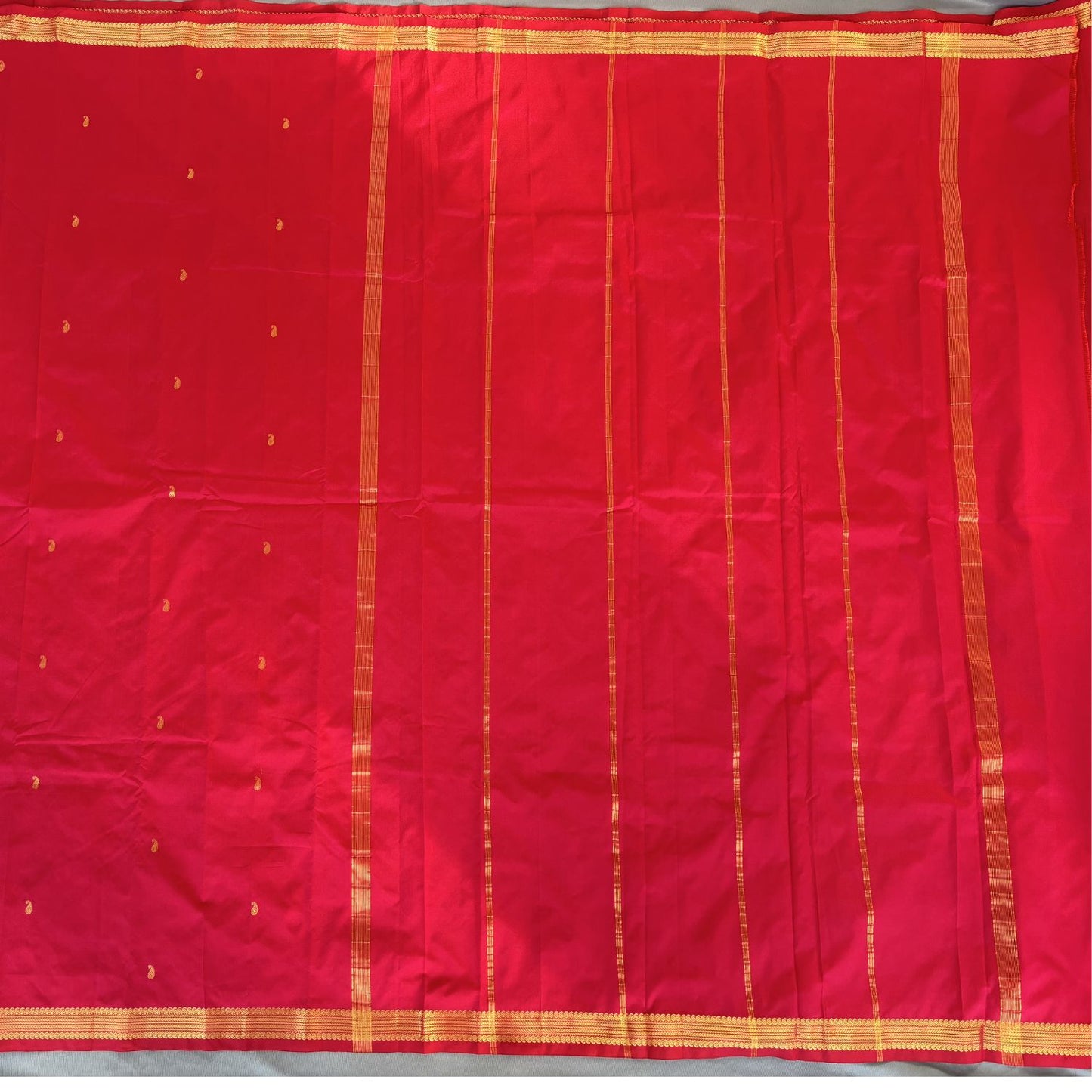 Red Kanjeevaram ethnic motif Silk Saree