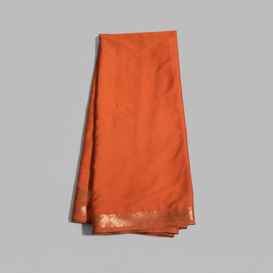 Orange Crepe Silk Saree