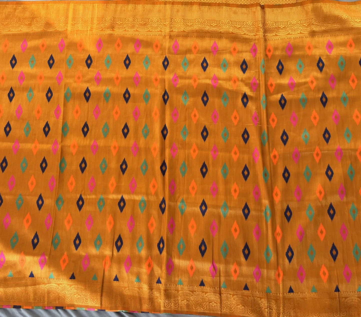 Orange  benarasi Butta soft silk saree
