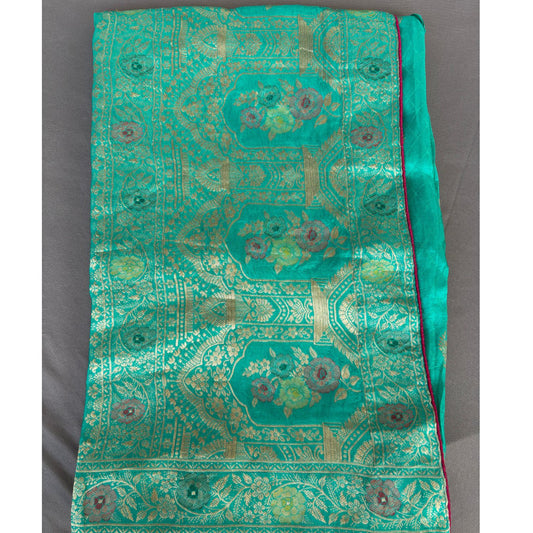 Green benarasi soft silk saree