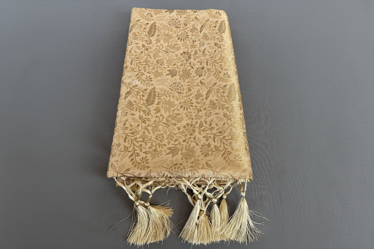 Off White -Cream Colour benarasi soft silk saree