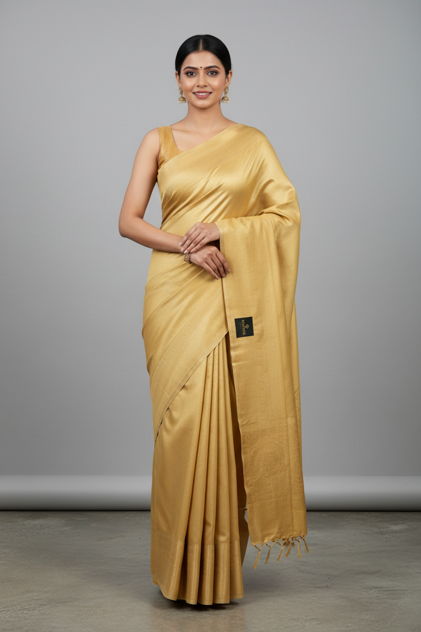 Yellow Kanjeevaram  Silk Saree