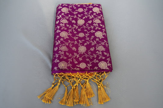 Purple  benarasi soft silk saree