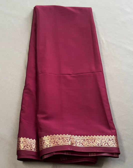 Maroon Crepe Silk Saree