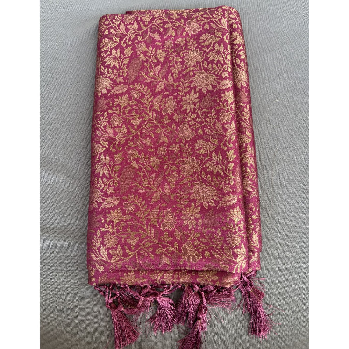 Dark Pink  benarasi soft silk saree
