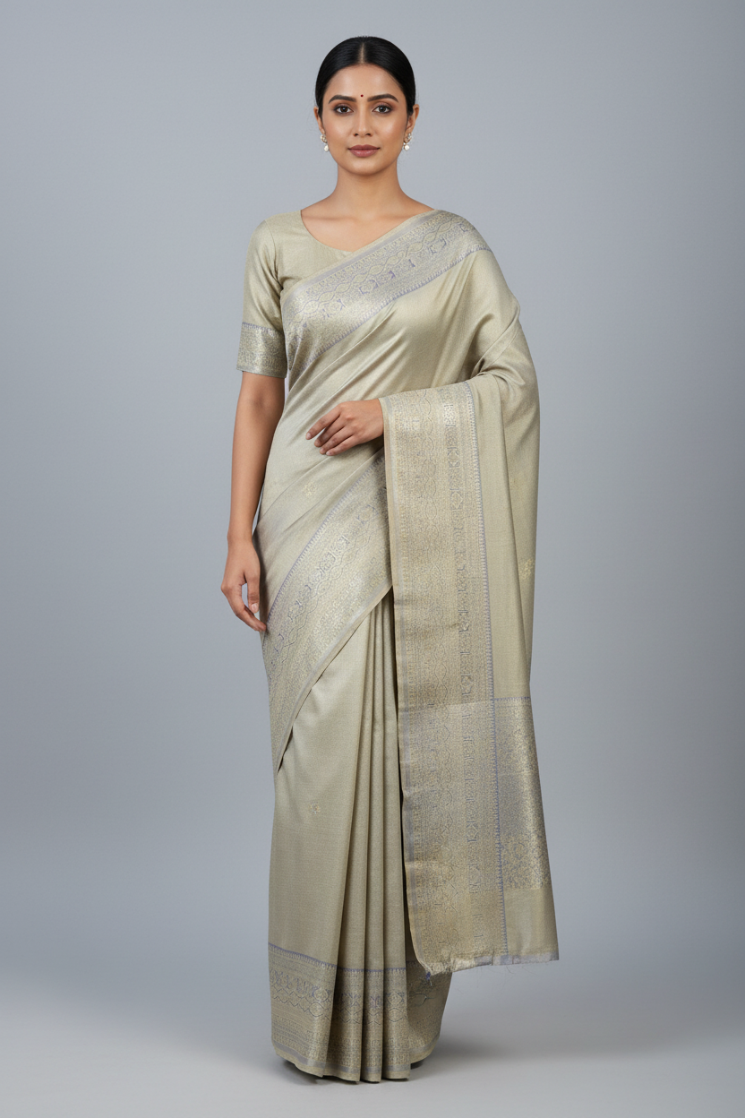 Grey Kanjeevaram Silk Saree
