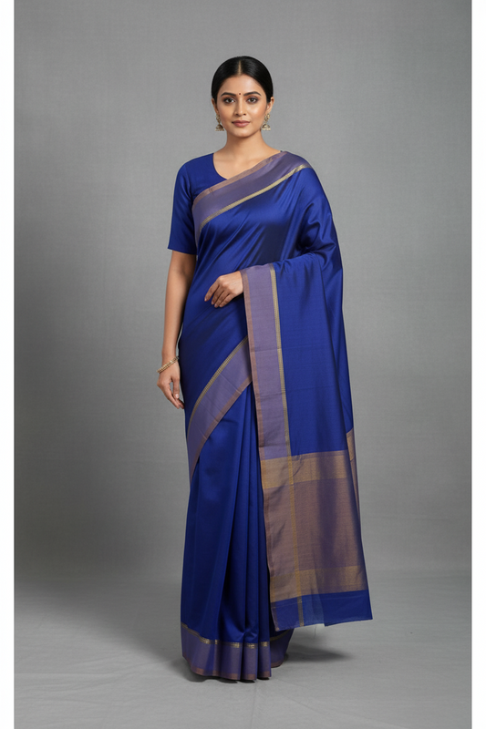 Blue Semi Silk Saree