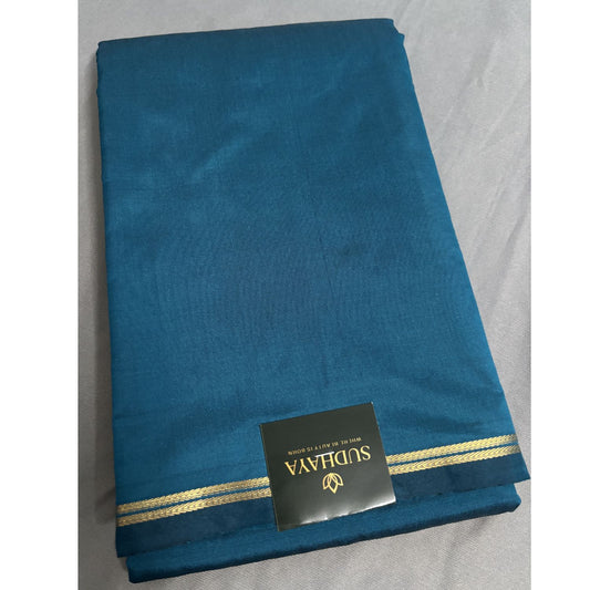 Teal Blue Semi Silk Saree