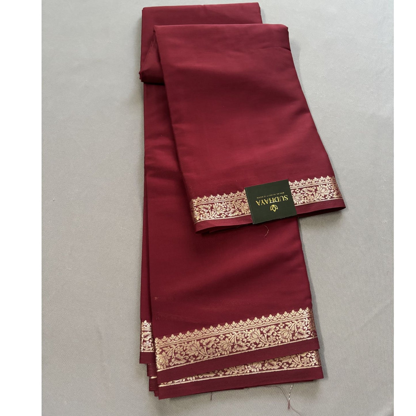 Red Crepe Silk Saree
