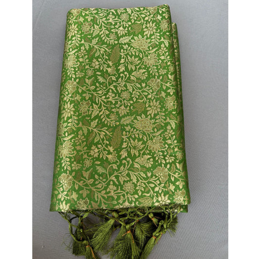 Green benarasi soft silk saree