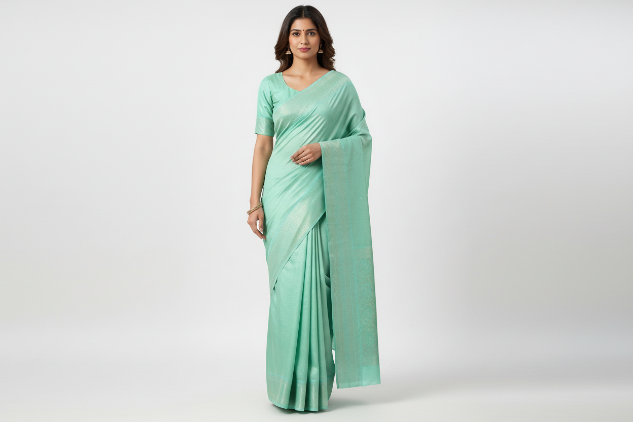 Light Blue Kanjeevaram Silk Saree