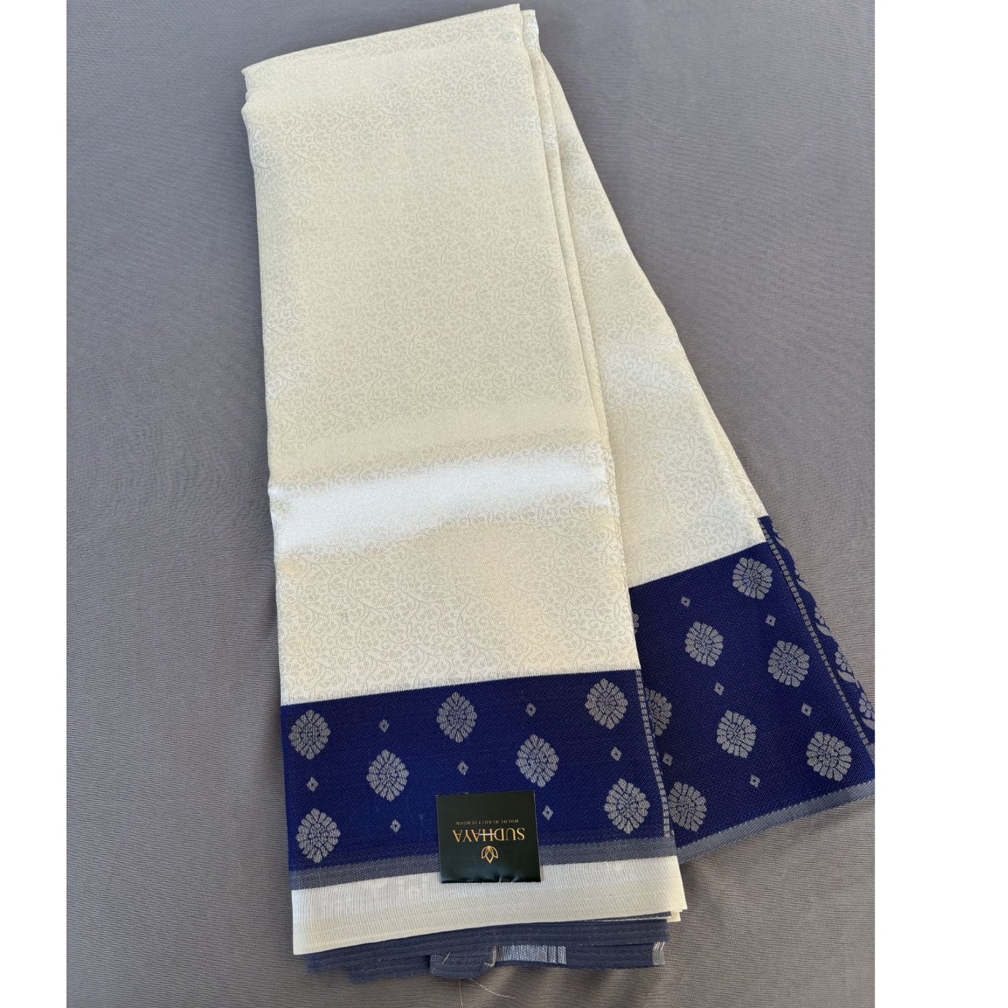 Ivory Kanjeevaram Silk Saree