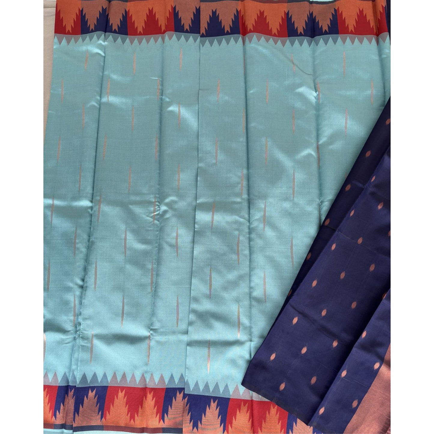 Sky Blue Kanjeevaram Silk Saree