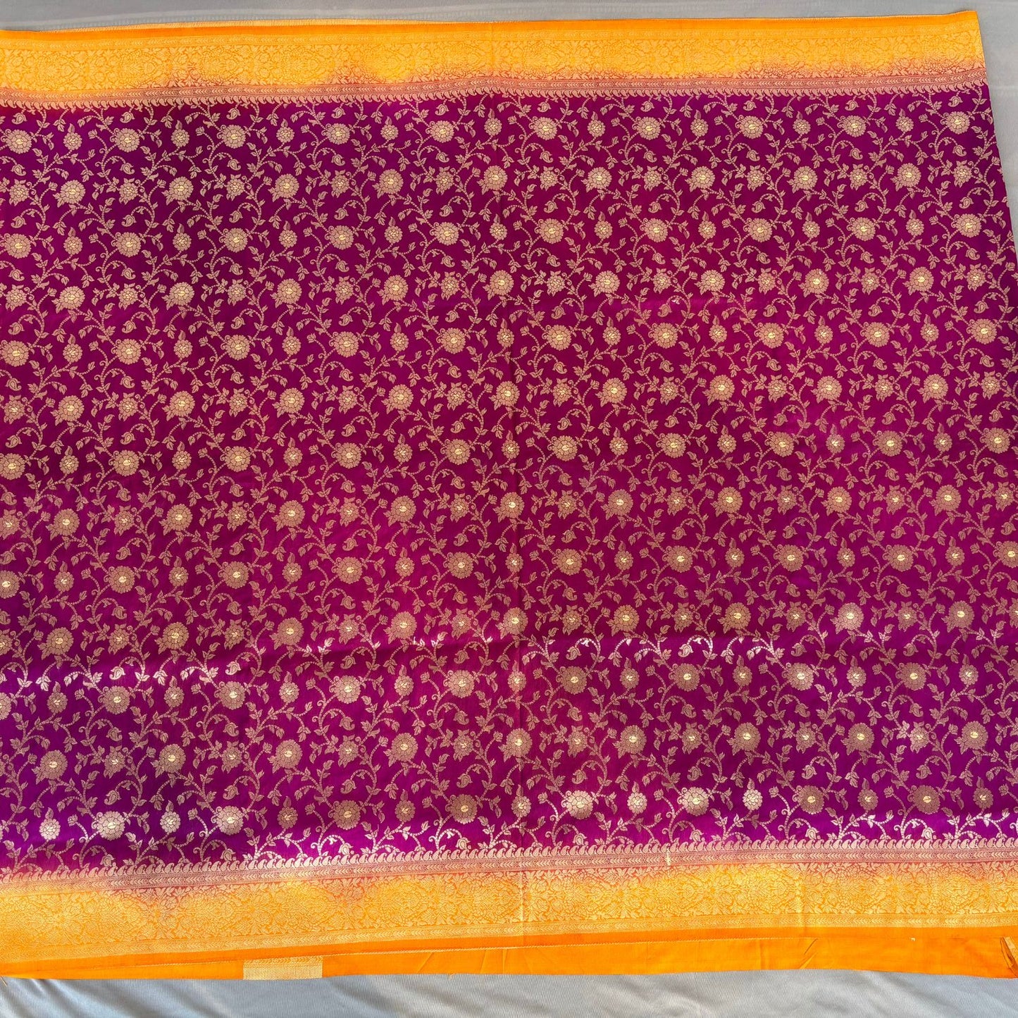 Purple  benarasi soft silk saree
