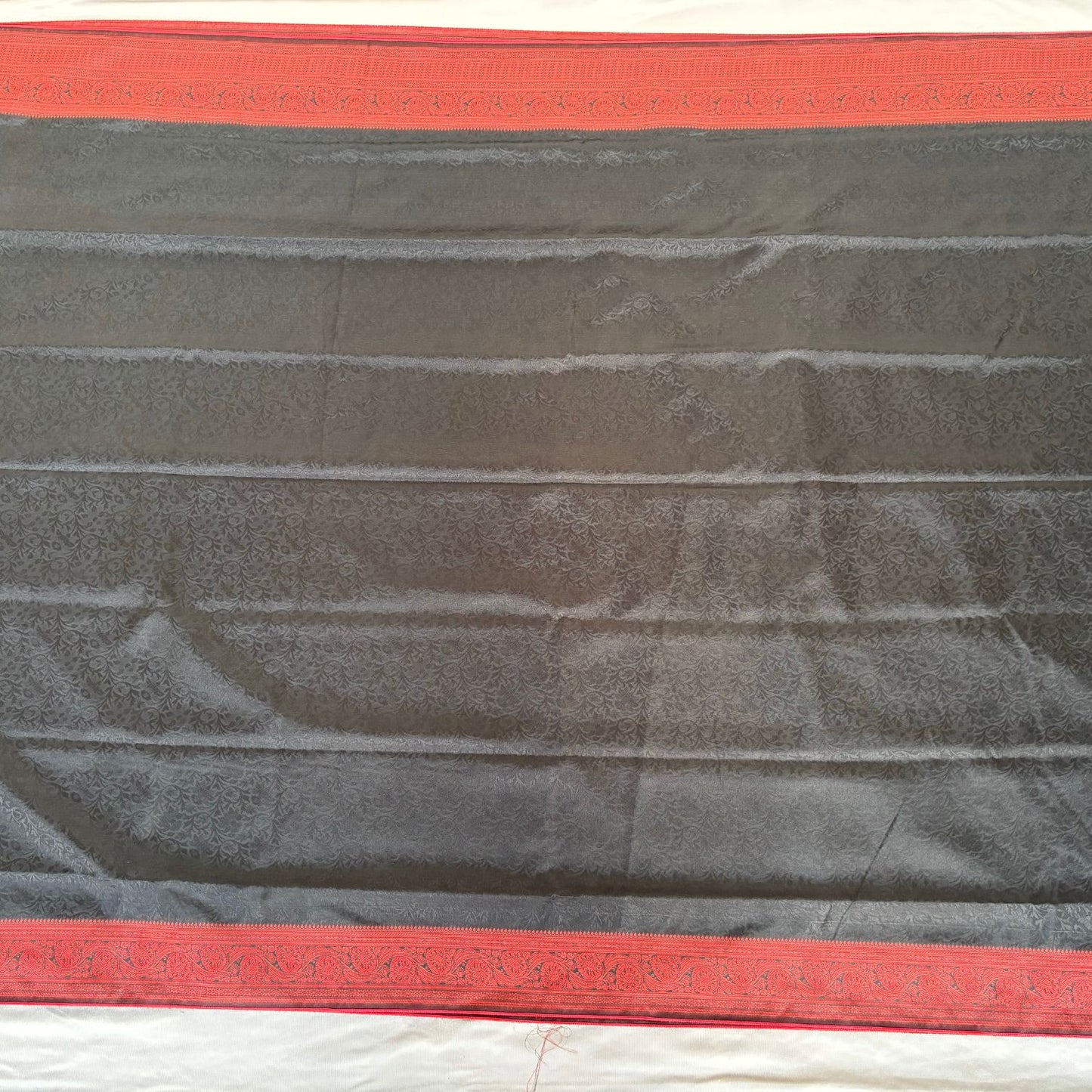 Black  floral jal Soft Silk Saree