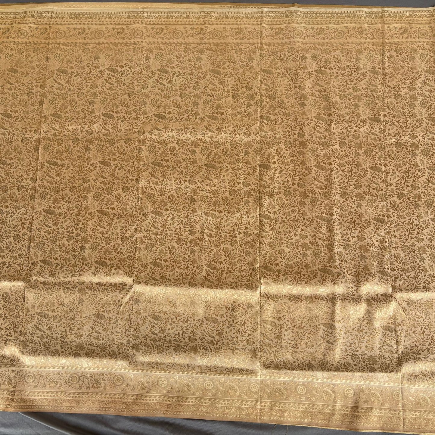 Off White -Cream Colour benarasi soft silk saree