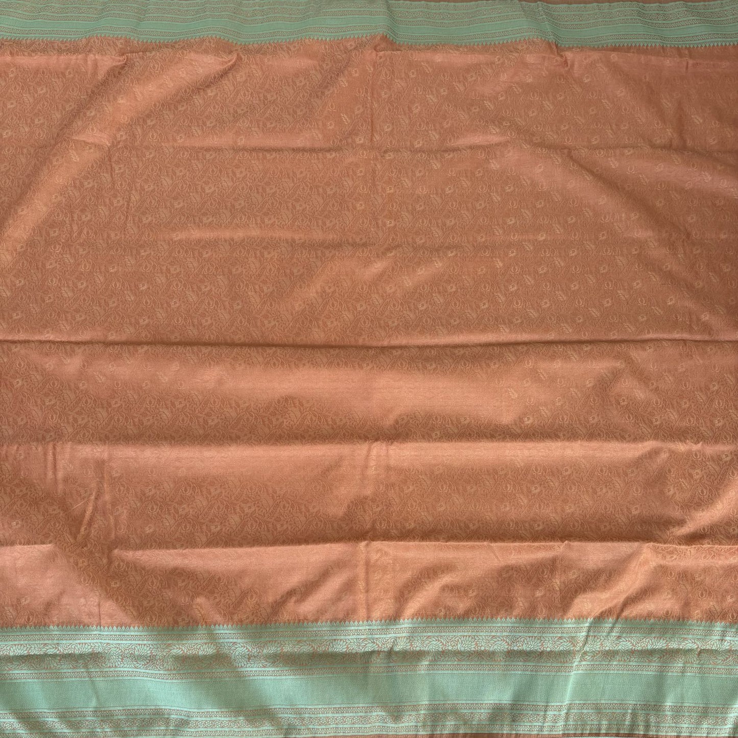 Onion Brown and Pista Green floral jal Soft Silk Saree