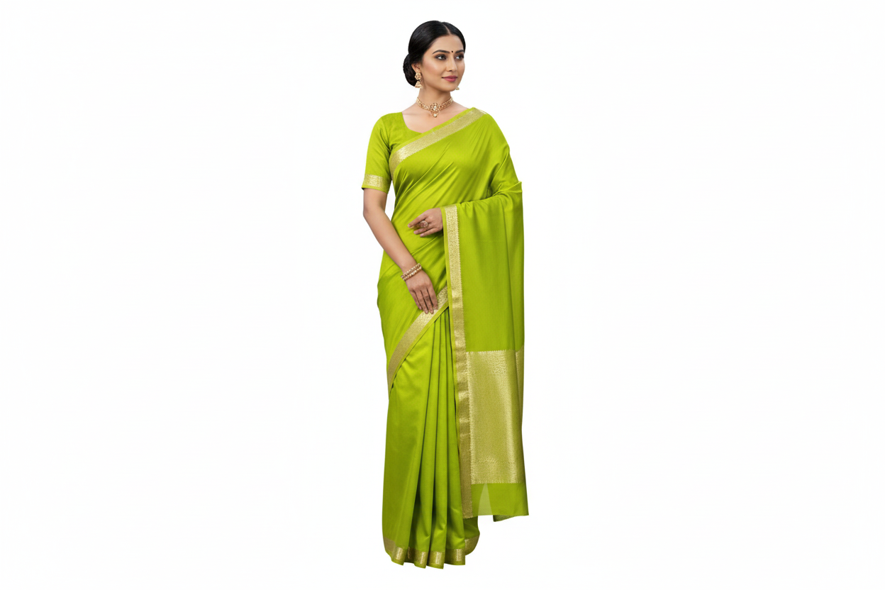 Light Green Crepe Silk Saree