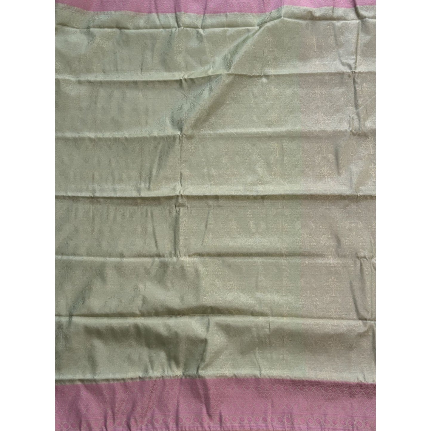 Pista Green floral jal Soft Silk Saree
