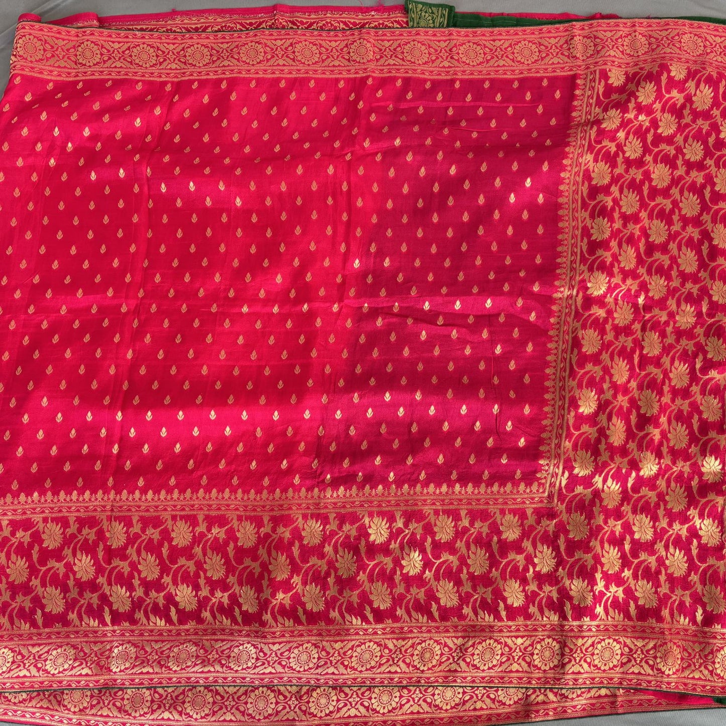 Rani Pink  benarasi satin silk saree