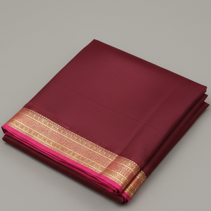 Maroon Mysore Silk Saree