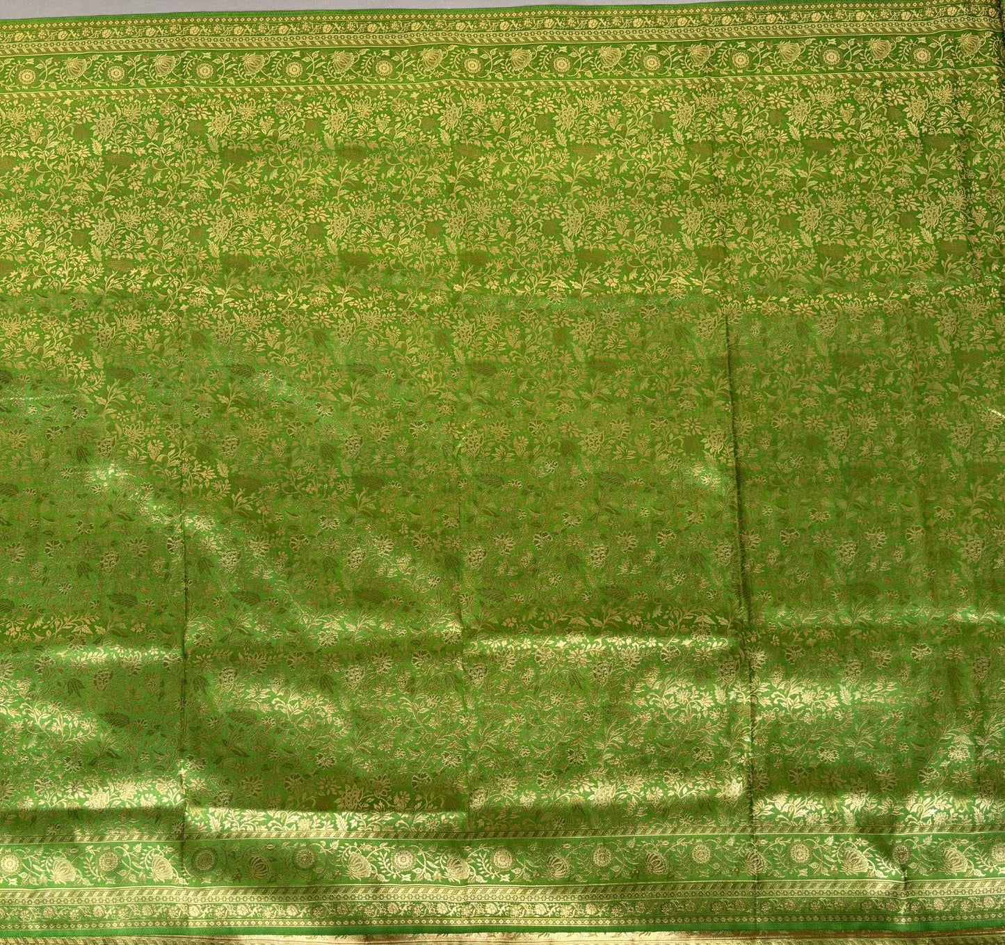 Green benarasi soft silk saree