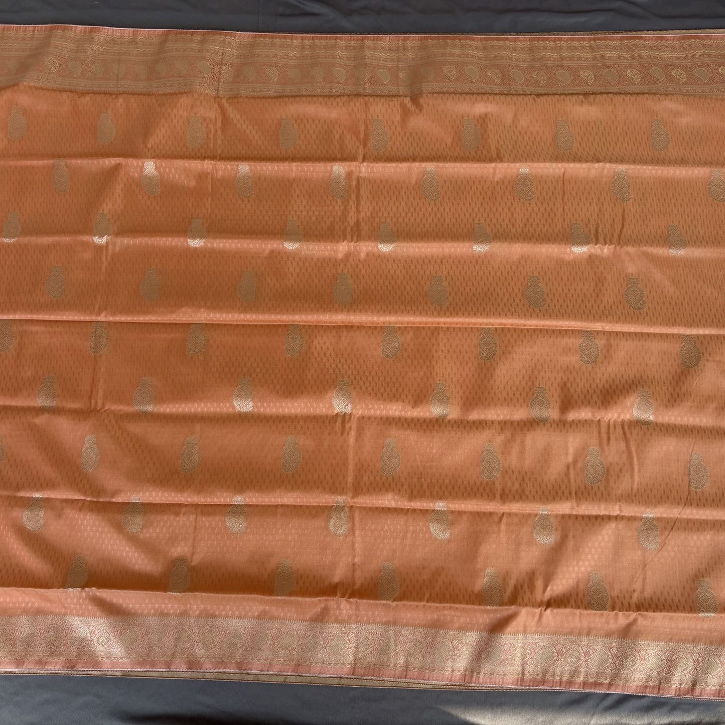 Peach ethnic motif Soft Silk Saree