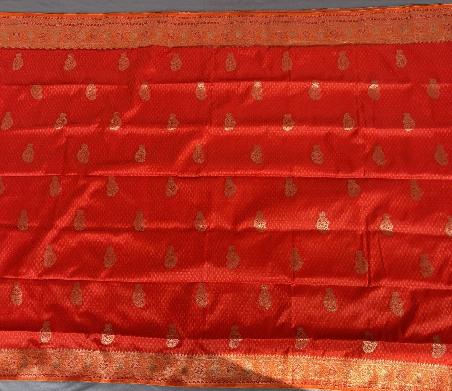 Orange ethnic motif Soft Silk Saree