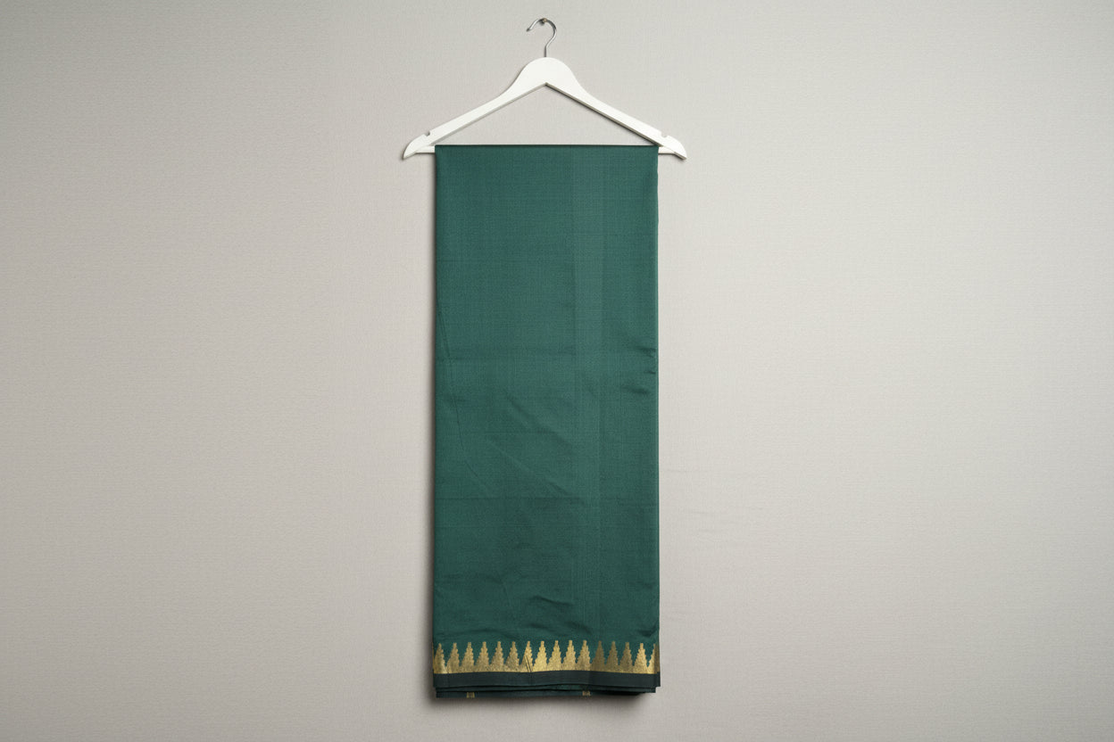 bottle Green Semi Silk Saree