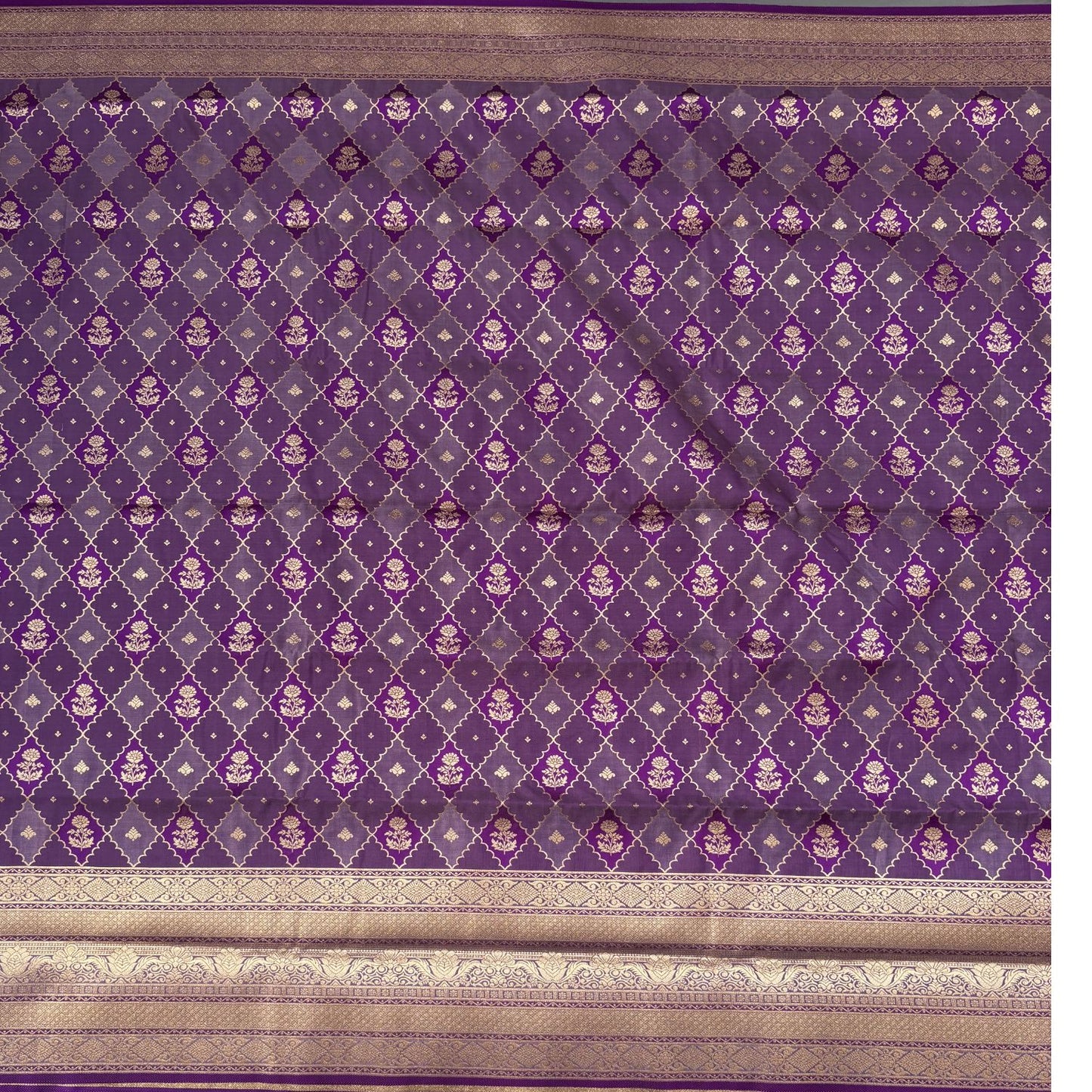 Violet Checks Soft Silk Saree