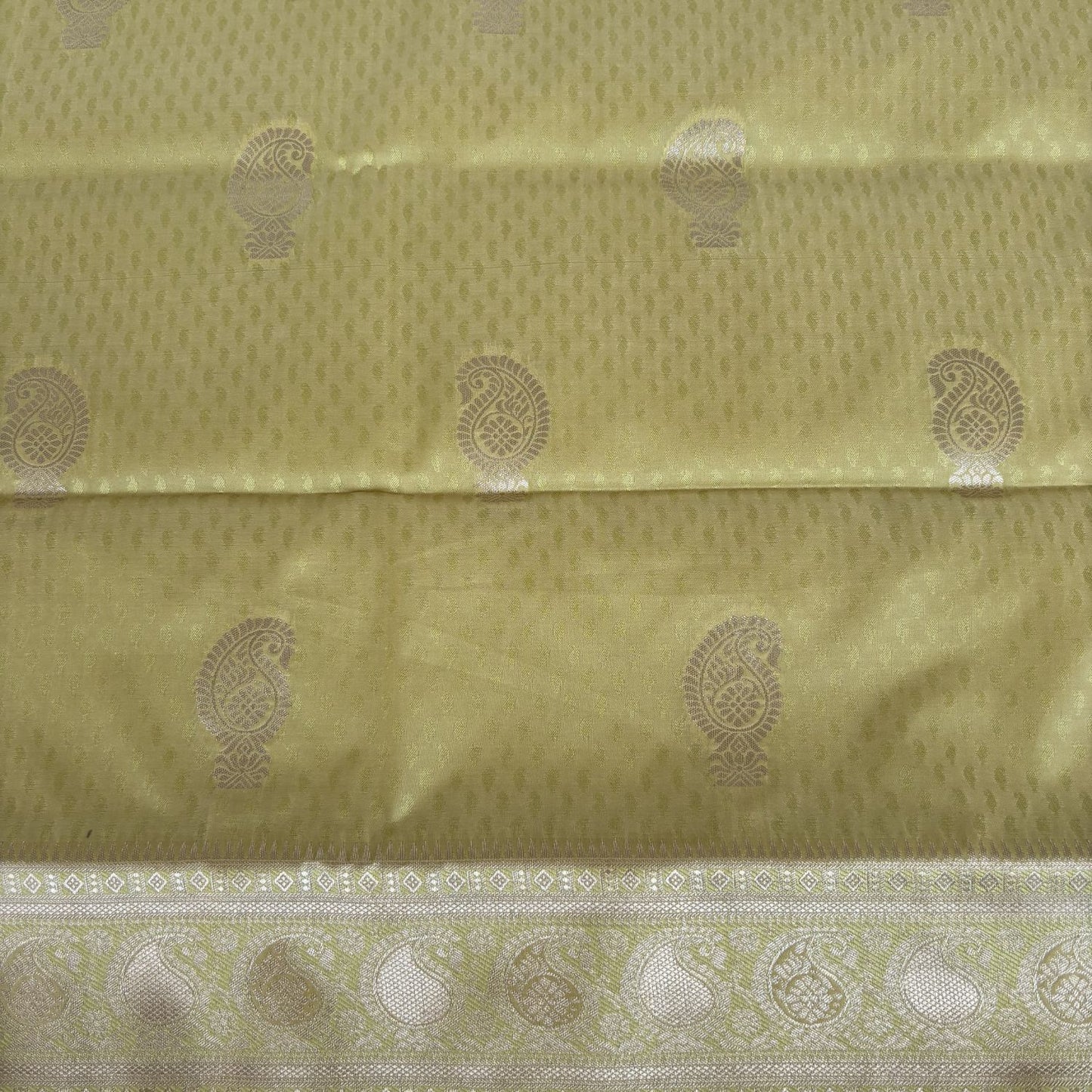 Light Yellow Ethnic Motif Soft Silk Saree