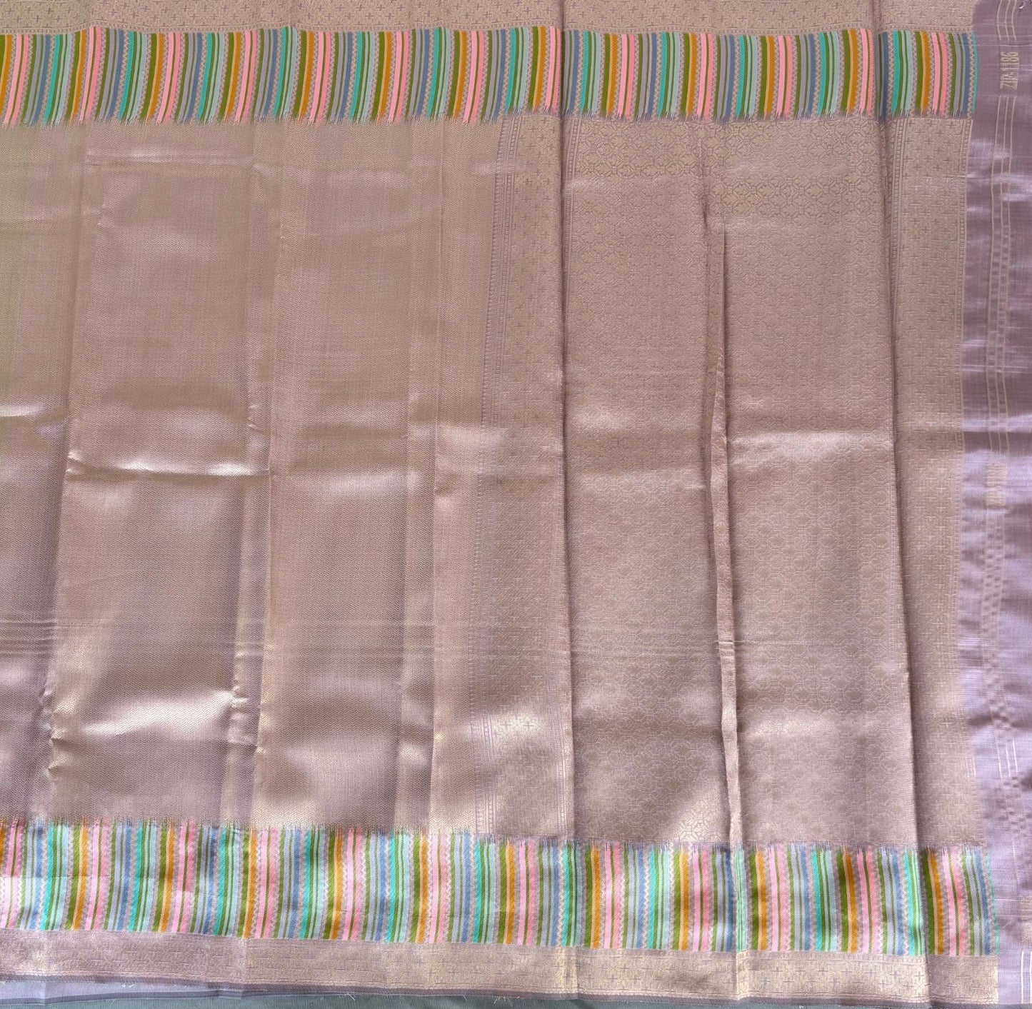 Lilac with Rainbow border  Kanjeevaram Silk Saree