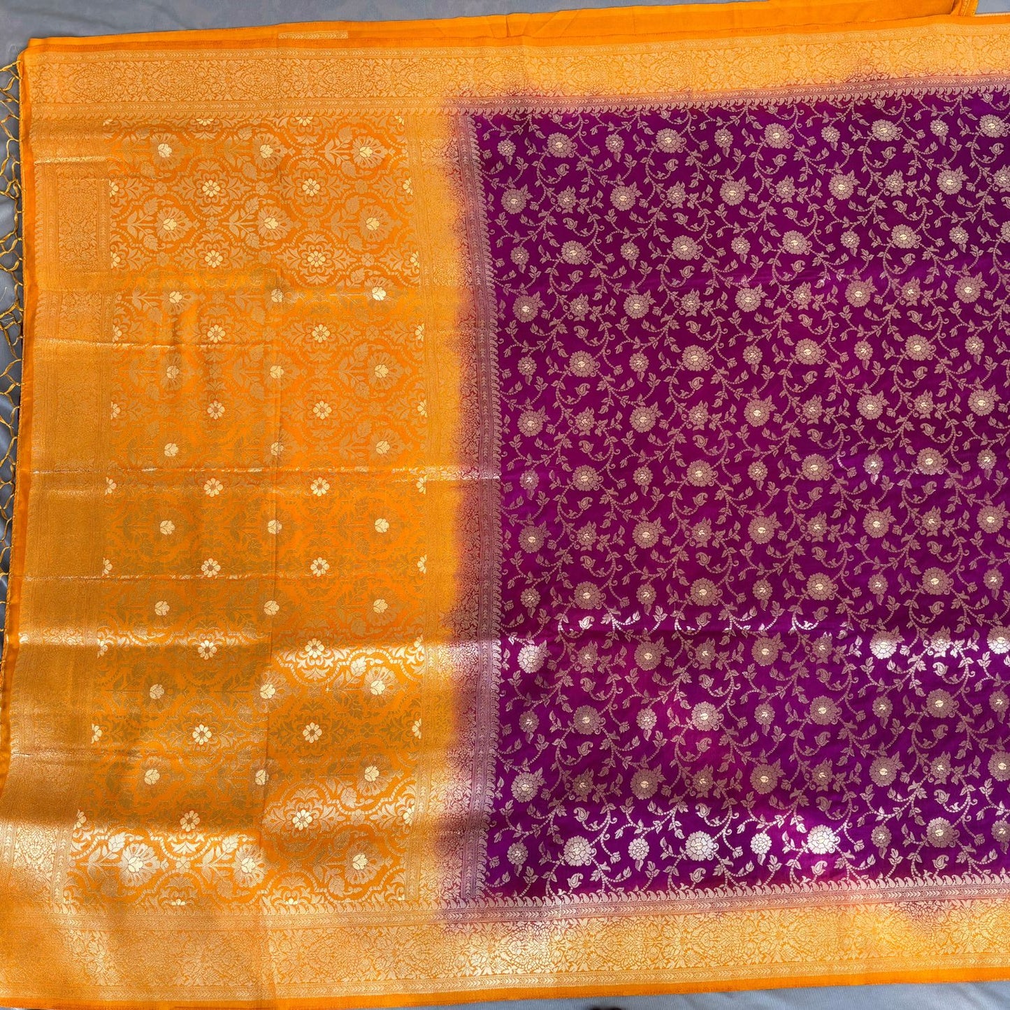 Purple  benarasi soft silk saree