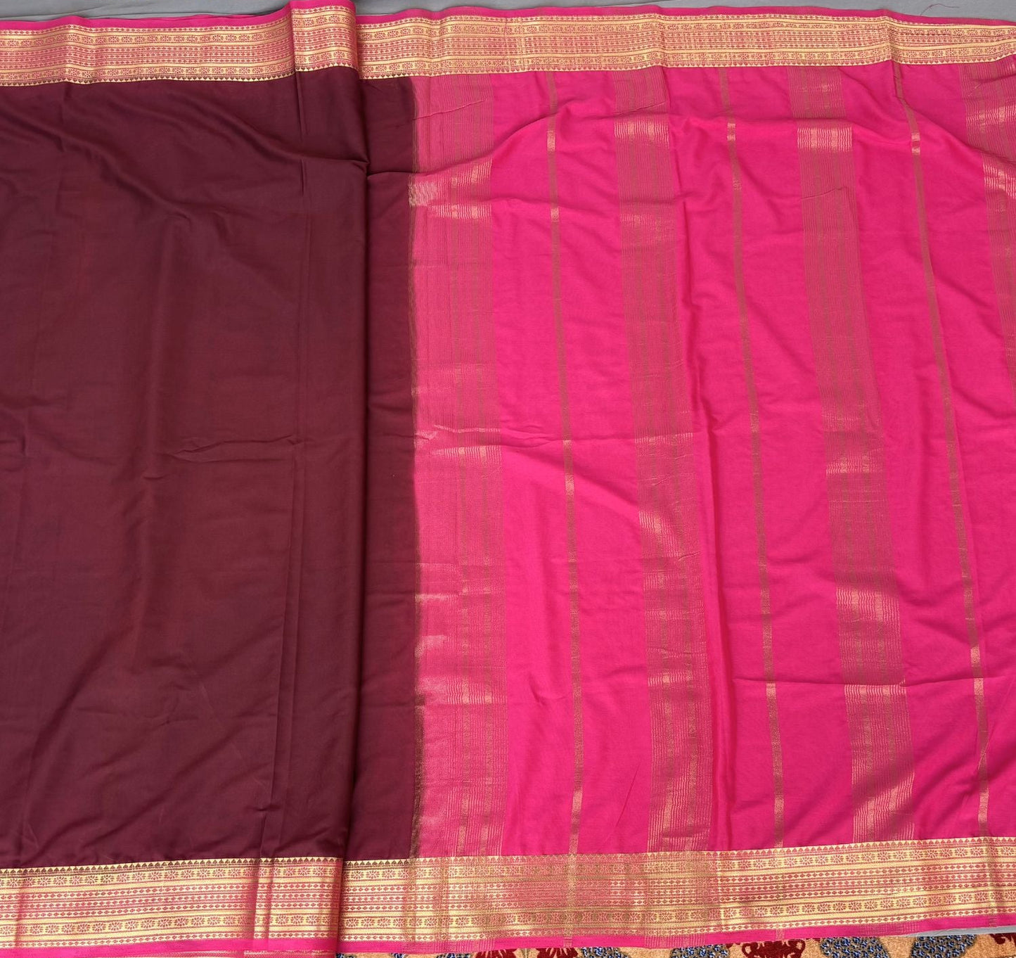 Maroon Mysore Silk Saree