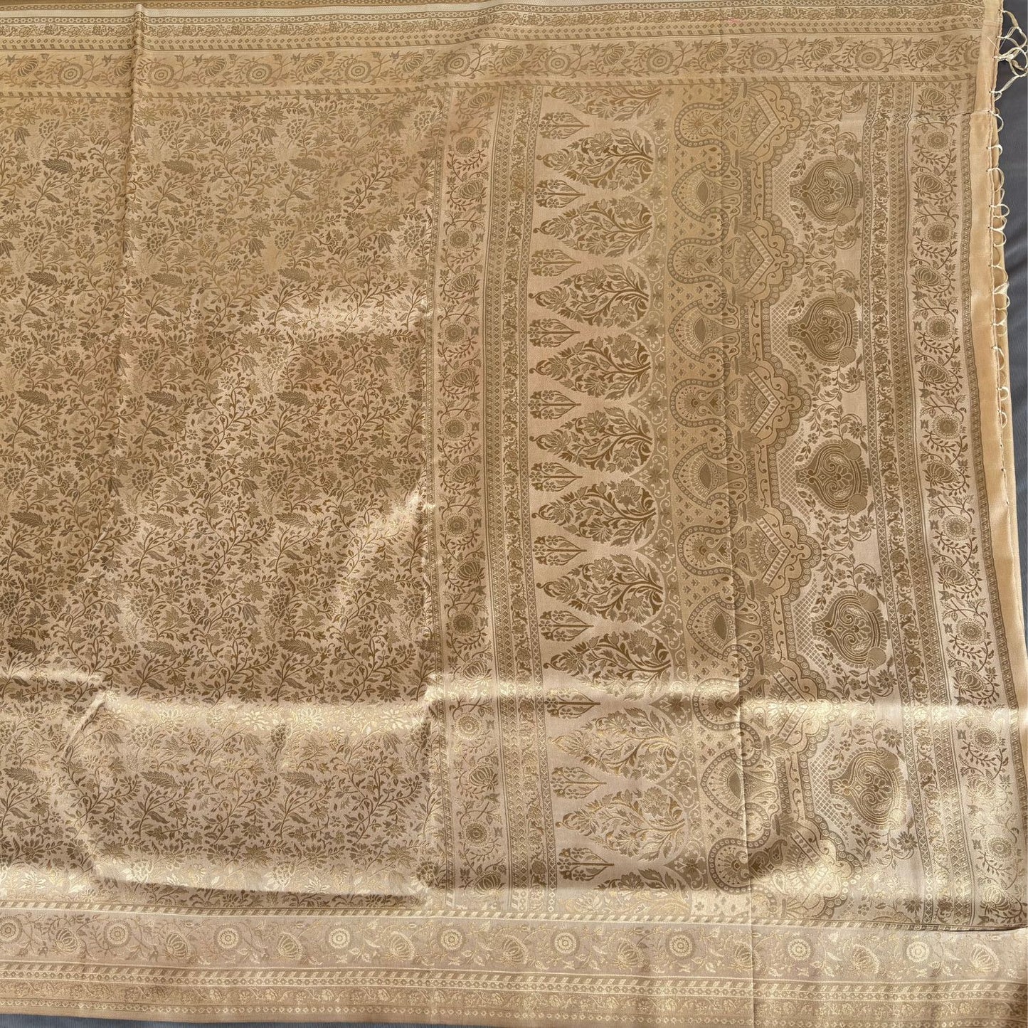 Off White -Cream Colour benarasi soft silk saree