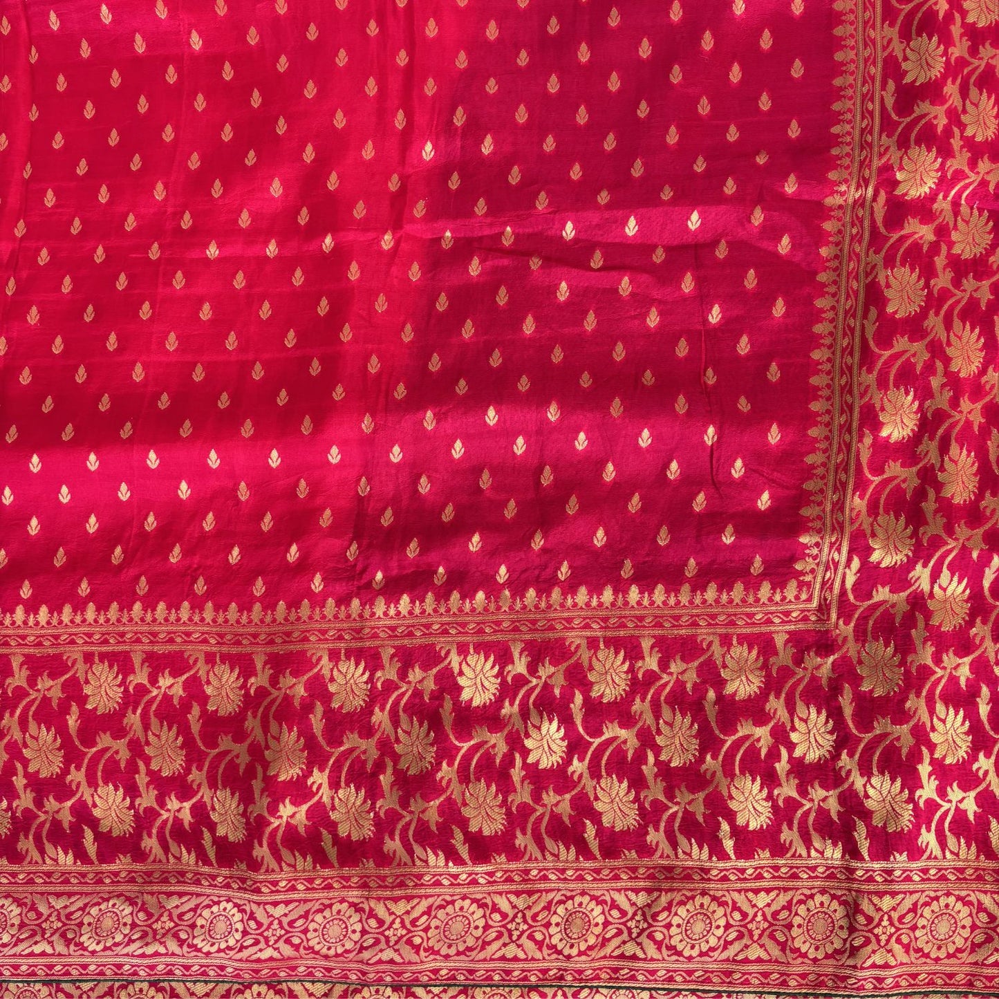 Rani Pink  benarasi satin silk saree